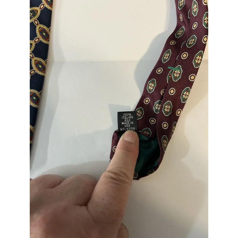 Classic Print by Tommy Hilfiger Tie 100% Italian‎ Silk, Made In USA